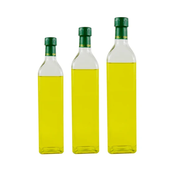 Bottiglie di vetro di olio d'oliva trasparente verde ambrato personalizzato vuoto da 50 ml 100 ml 250 ml 500 ml 750 ml 1000 ml all'ingrosso per olio